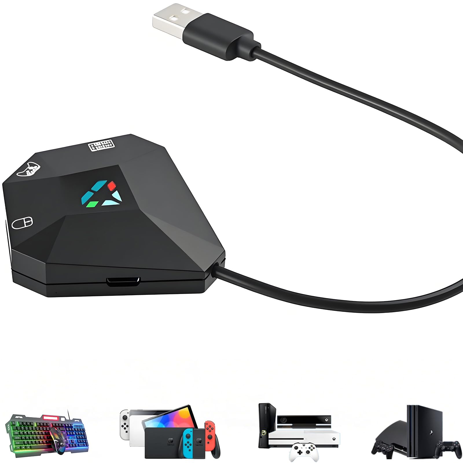 Koiiko Keyboard and Mouse Adapter for Nintendo Switch/PS4/PS3/Xbox
